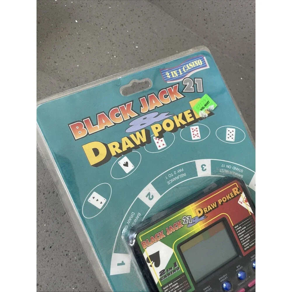 Rare Vintage 90’s Black Jack 21 & Draw Poker Electronic LCD Handheld Game